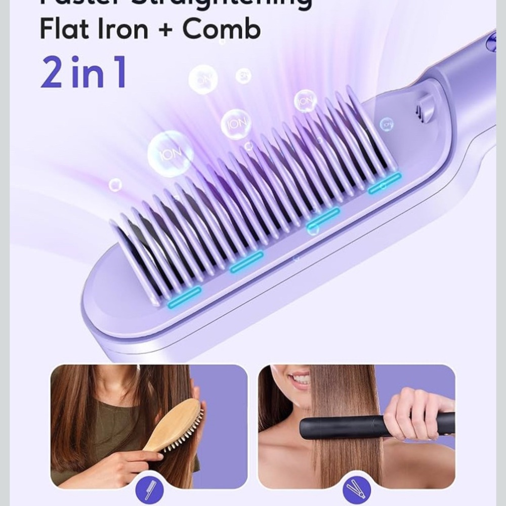 Wavytalk Purple Hair Straightening Brush - Picture 2 of 3